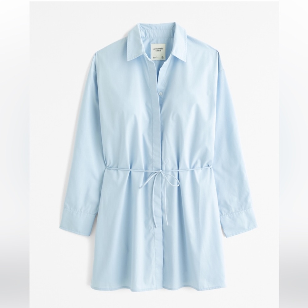 Abercrombie TALL Light Blue Button-Up Shirt Dress